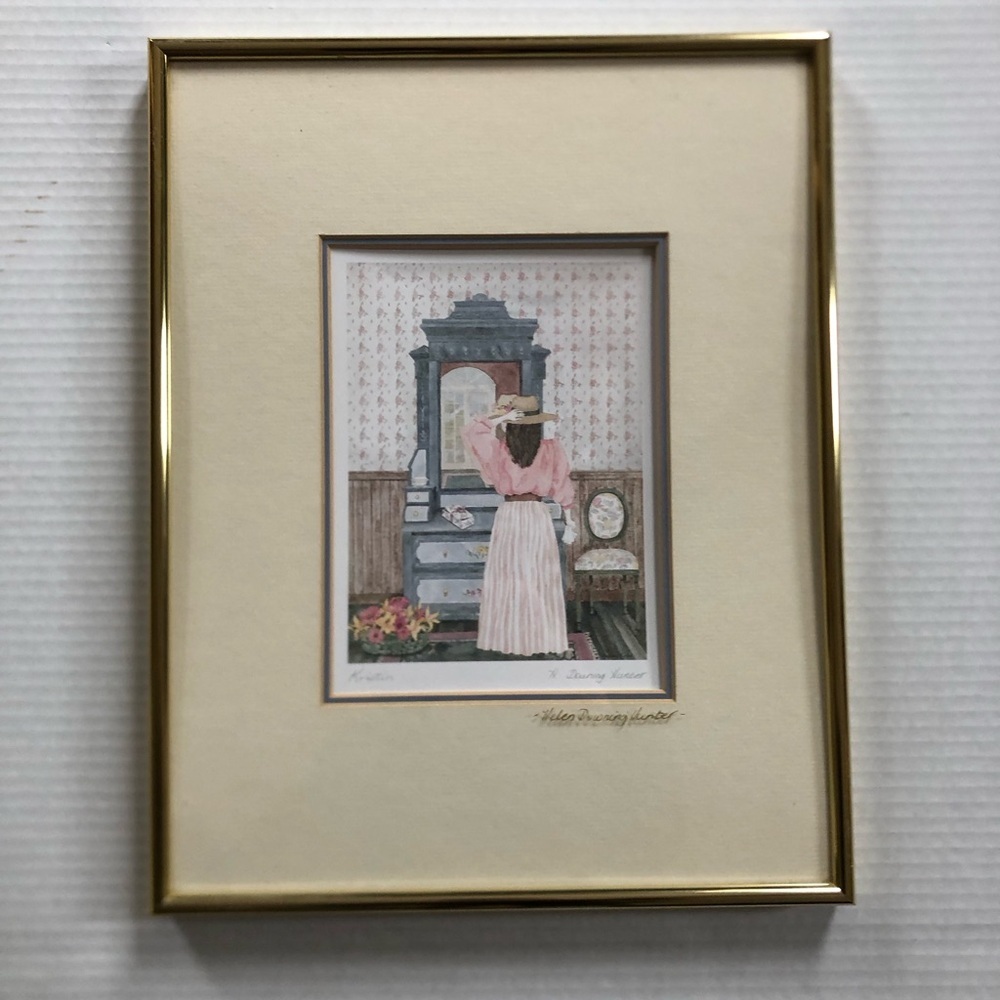 Canadian Artist Helen Downing Hunter Signed Framed Art